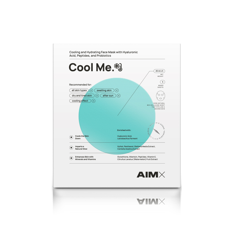 HYDRATING AND COOLING FACE MASK WITH PROBIOTIC "Cool Me" AIMX HYDRATING AND COOLING FACE MASK WITH PROBIOTIC "Cool Me" AIMX