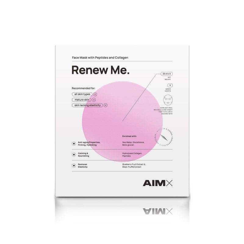 SHEET MASK WITH PEPTIDES AND COLLAGEN "Renew Me" AIMX SHEET MASK WITH PEPTIDES AND COLLAGEN "Renew Me" AIMX