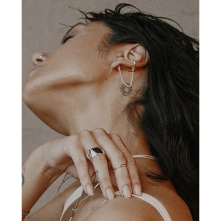 No More CHAINED LINE EAR CUFF SILVER