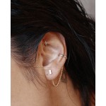 No More CHAINED LINE EAR CUFF SILVER