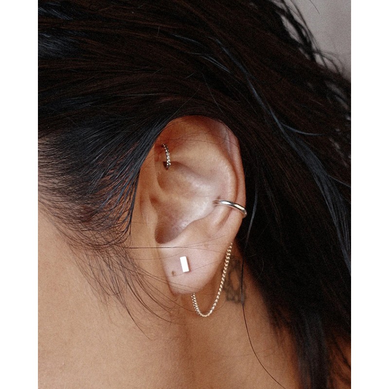 No More CHAINED LINE EAR CUFF SILVER