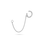 No More CHAINED LINE EAR CUFF SILVER