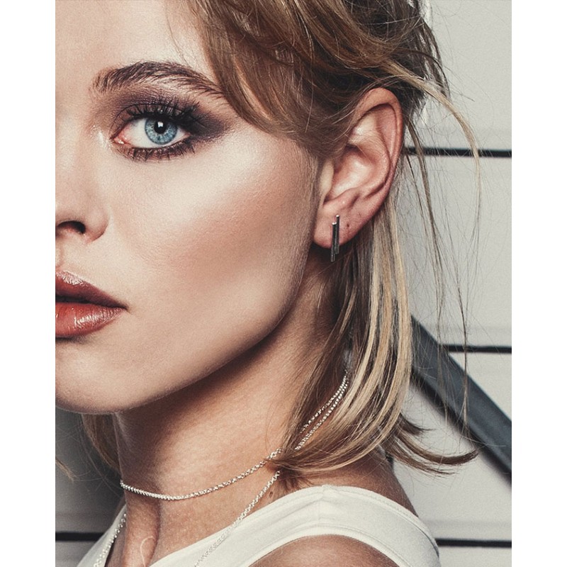 No More DOUBLE PIPE EARRINGS SILVER No More DOUBLE PIPE EARRINGS SILVER