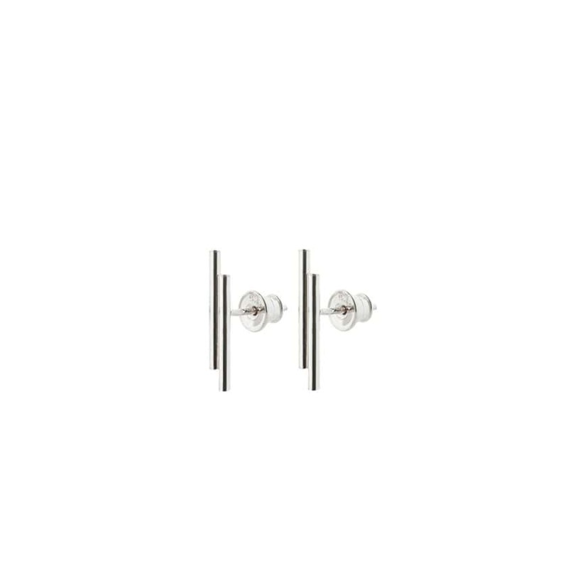 No More DOUBLE PIPE EARRINGS SILVER No More DOUBLE PIPE EARRINGS SILVER