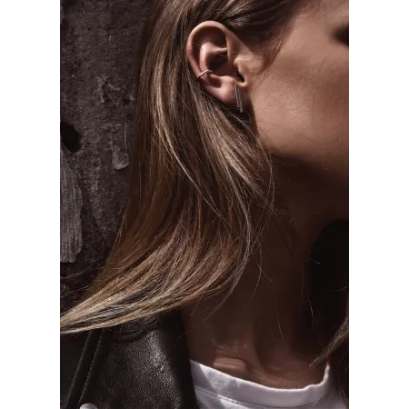 No More DOUBLE PIPE EARRINGS SILVER