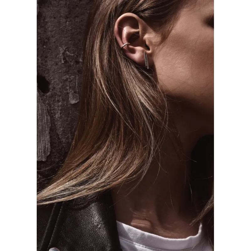 No More DOUBLE PIPE EARRINGS SILVER No More DOUBLE PIPE EARRINGS SILVER