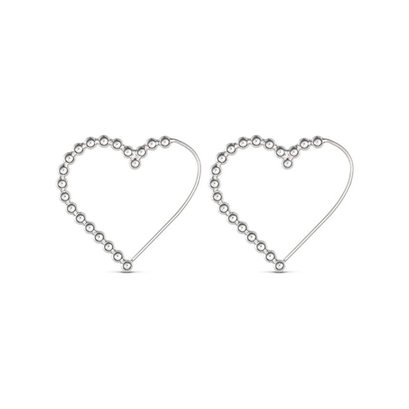 No More BOLD HEART HOOPS SILVER No More BOLD HEART HOOPS SILVER
