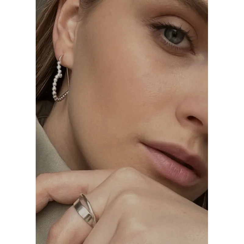 No More BOLD HEART HOOPS SILVER No More BOLD HEART HOOPS SILVER