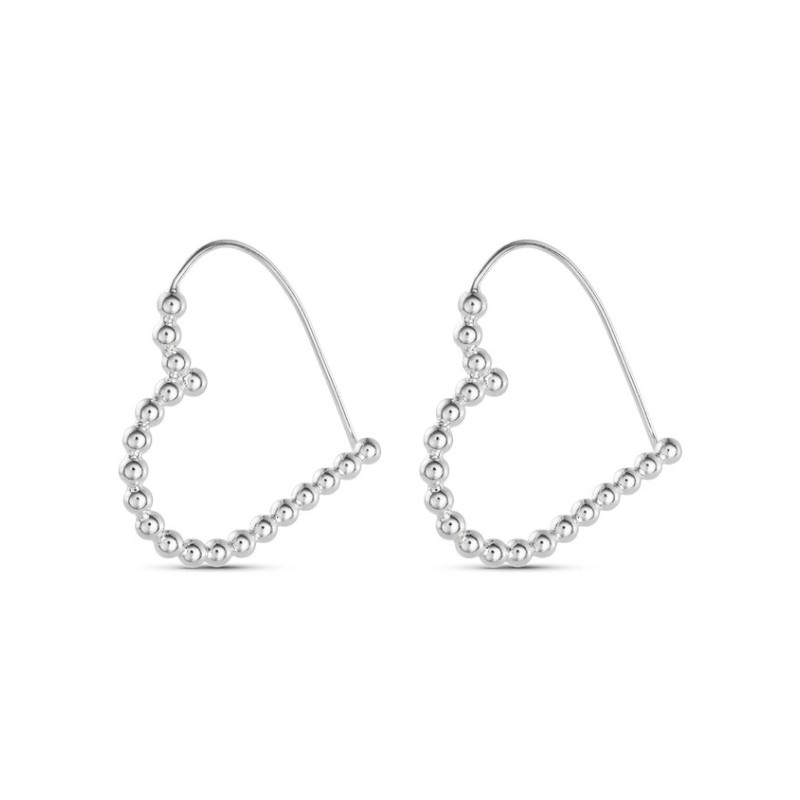 No More BOLD HEART HOOPS SILVER No More BOLD HEART HOOPS SILVER