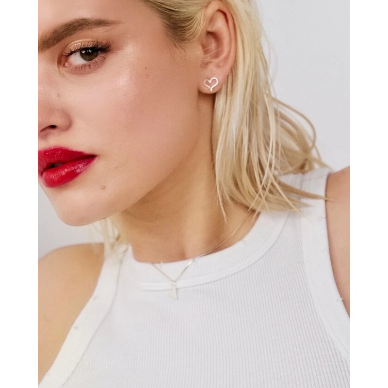 No More OPEN HEART STUD EARRINGS SILVER No More OPEN HEART STUD EARRINGS SILVER