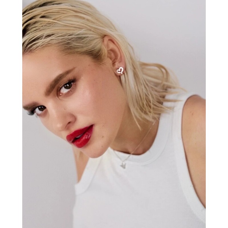 No More OPEN HEART STUD EARRINGS SILVER No More OPEN HEART STUD EARRINGS SILVER