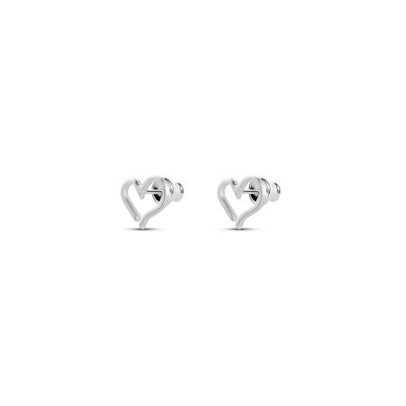 No More OPEN HEART STUD EARRINGS SILVER