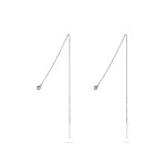 No More PIN UP THREADER CHAIN EARRINGS SILVER