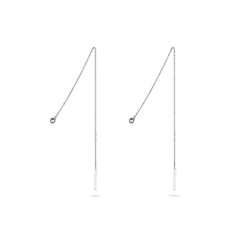 No More PIN UP THREADER CHAIN EARRINGS SILVER
