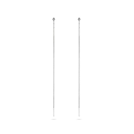 No More PIN UP THREADER CHAIN EARRINGS SILVER