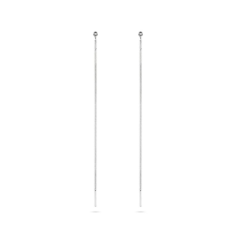 No More PIN UP THREADER CHAIN EARRINGS SILVER