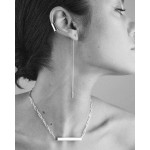 No More PIN UP THREADER CHAIN EARRINGS SILVER