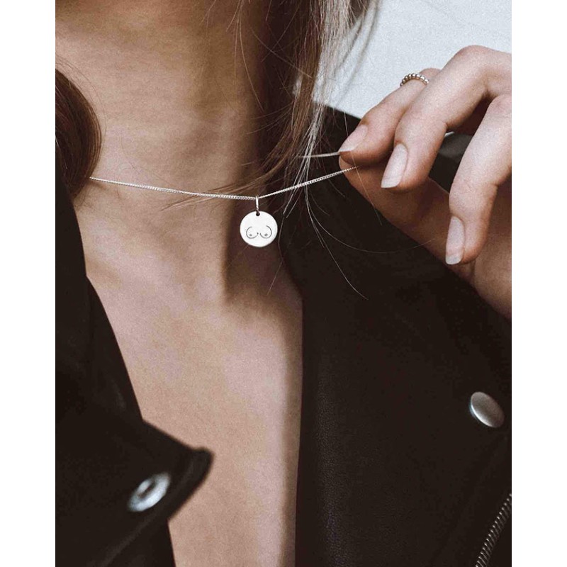 No More BOOBS NECKLACE SILVER No More BOOBS NECKLACE SILVER