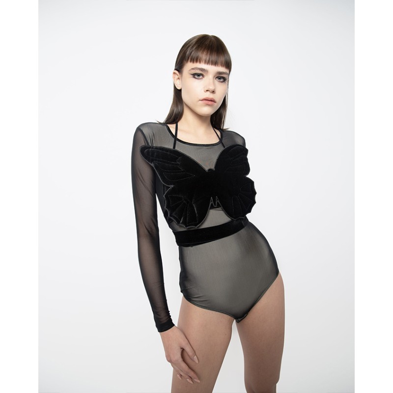 Agnė Kuzmickaitė BLACK BUTTERFLY TOP + MESH BODYSUIT