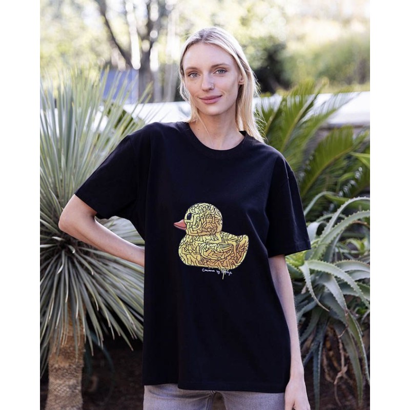 Coocoomos ICONIC DUCK BY ETTOJA T-SHIRT BLACK Coocoomos ICONIC DUCK BY ETTOJA T-SHIRT BLACK